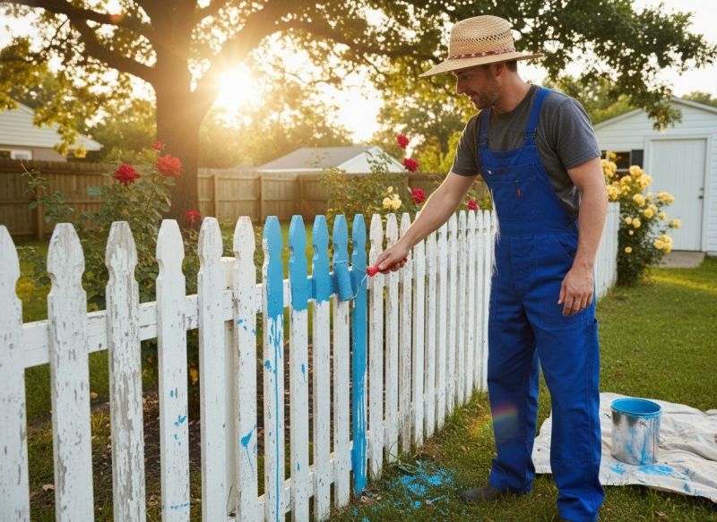 Local Business Fence Painting pros at work